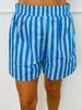 Blue Striped Button Up Top & Shorts Set (Reg.)