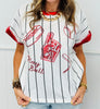 Striped Sequin Baseball Elements Top (Reg. and Plus)