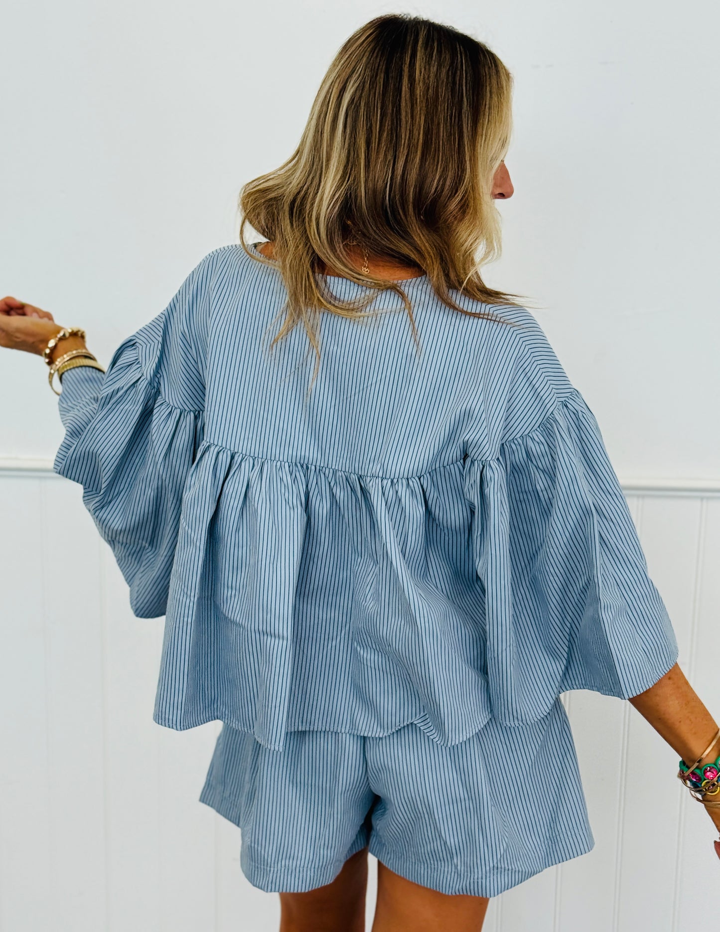 Slate Striped Cape Top (Reg.)
