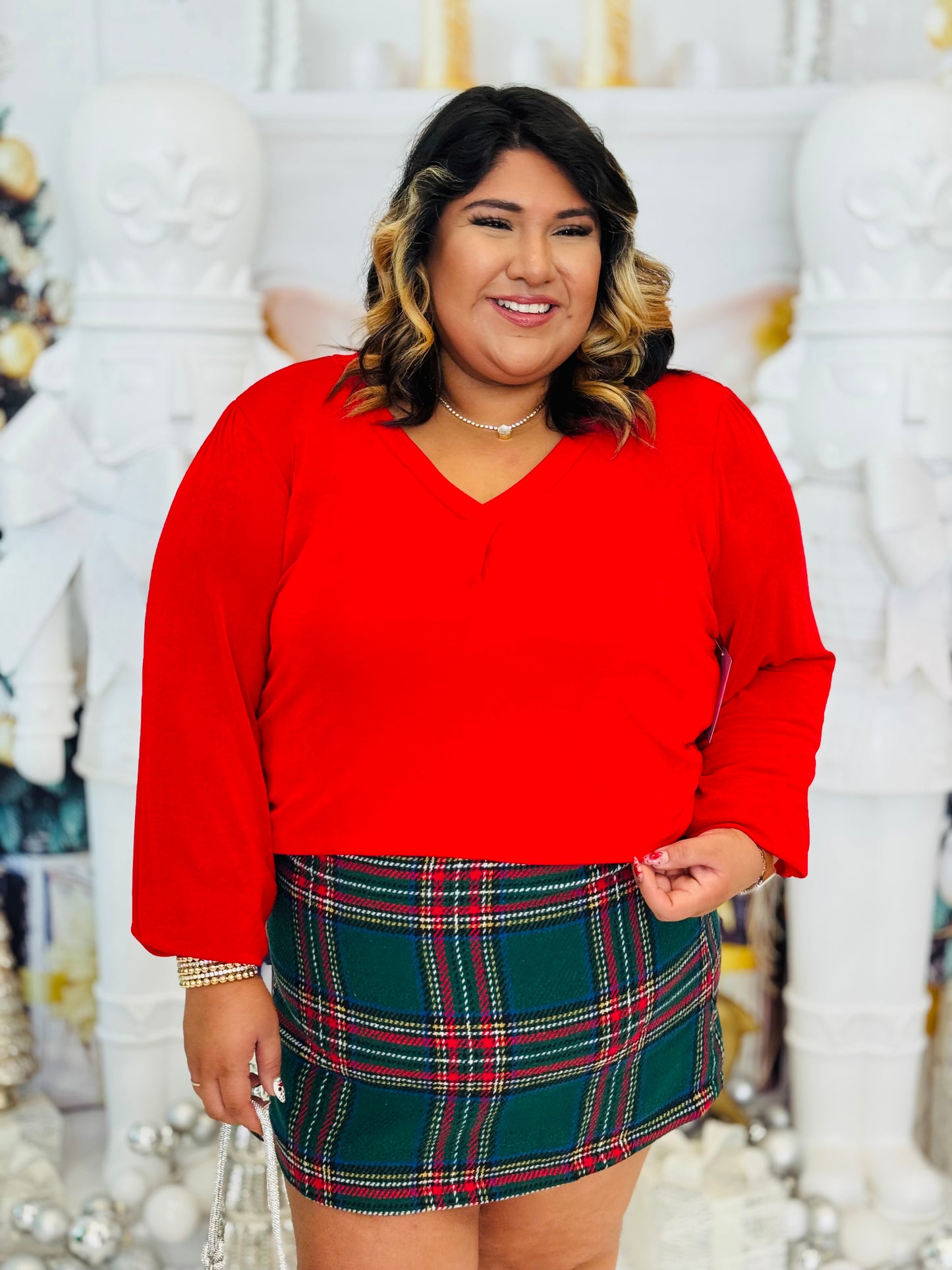 Green Multi Plaid Mini Skirt (Reg. and Plus)