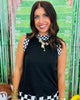 Black Checkmate Ribbed Tank Top (Reg. and Plus)
