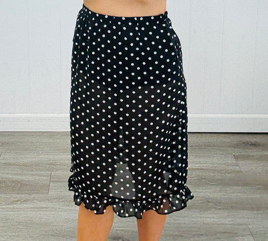 Polka Dot Sheer Midi Skirt (Reg.)