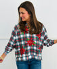 Plaid Poinsettia French Terry Pullover (Reg. and Plus)