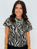 Zebra Print Short Sleeve Top (Reg.) - 2 Colors