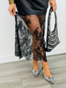 Black Satin & Lace Semi Sheer Maxi Dress (Reg.)