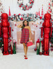 Red Multi Plaid Strapless Mini Dress & Scarf (Reg.)