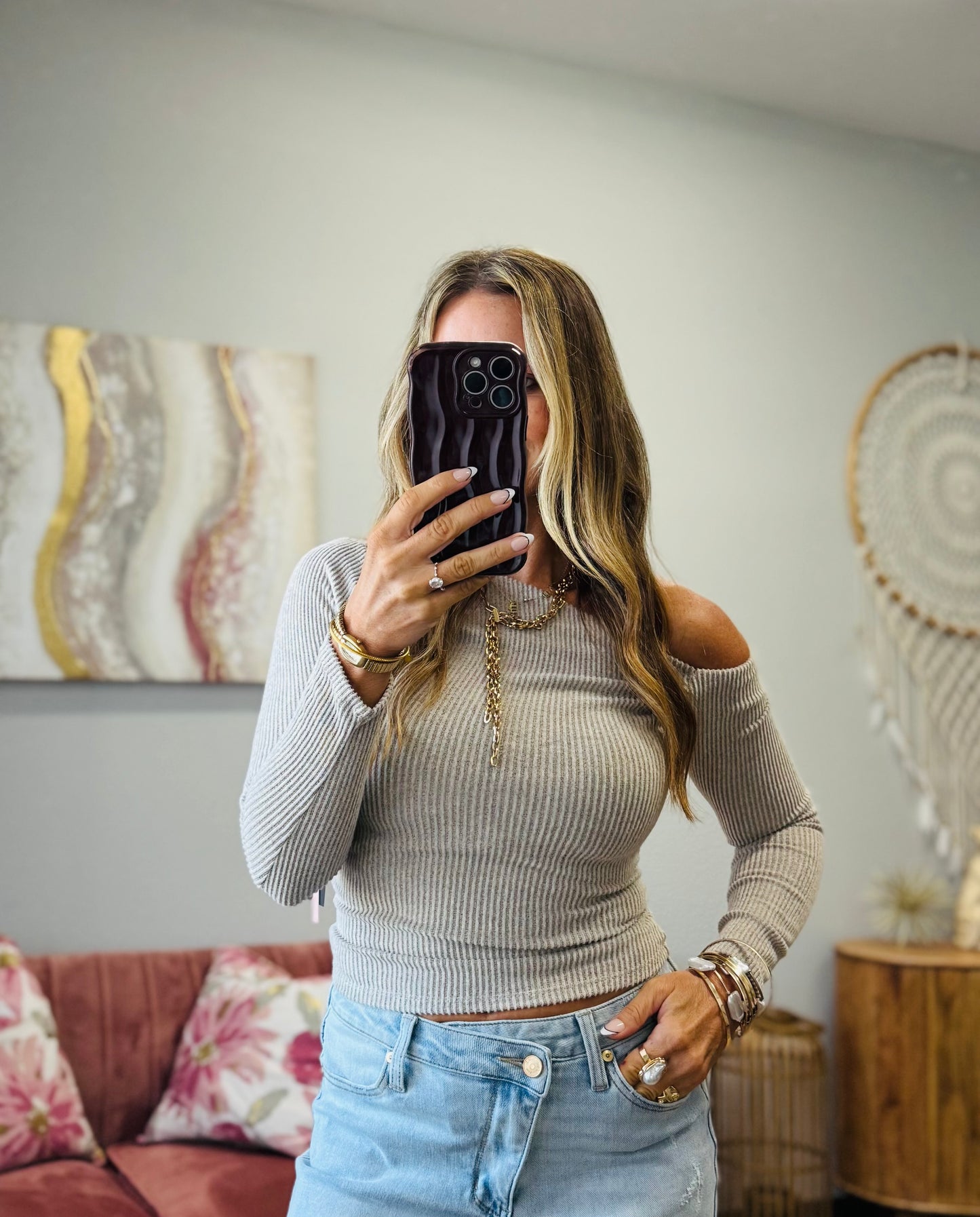 Parisian Off Shoulder Top (Reg.)-2 Colors