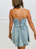 Denim Blue Lace Up Corset Dress (Reg)