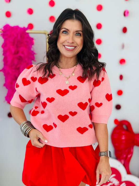 Pink Spread The Love Heart Sweater Top (Reg.)