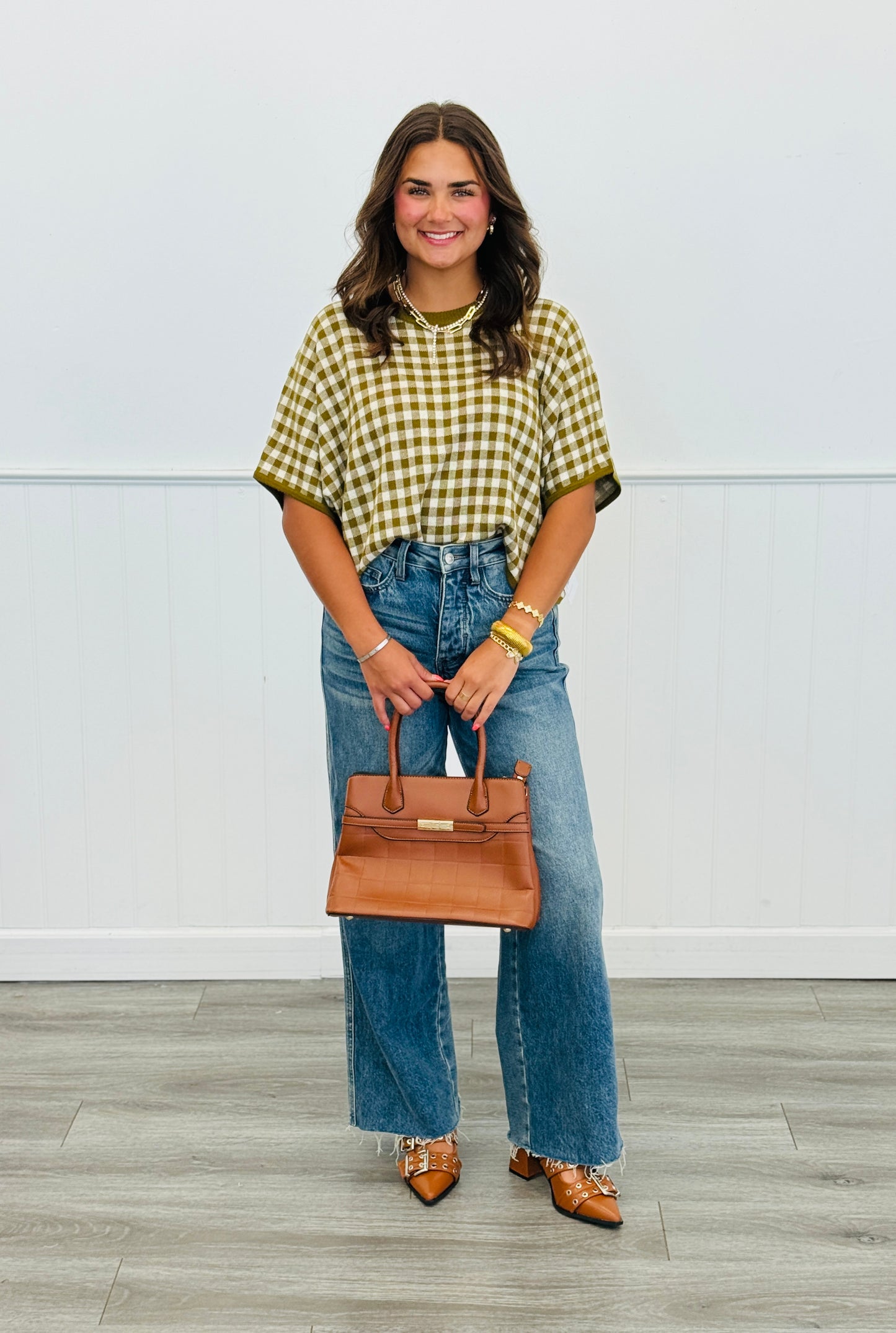 Gingham Short Sleeve Top (Reg.) - 2 Colors