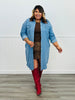 Denim Floral Embroidered Midi Dress (Reg.)