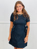 Denim White Dot Side Tie Mini Dress (Reg.)