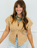 Polka Dot Gold Button Top (Reg.) - 2 Colors