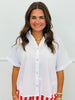 Pearl Buttons V-Neck Blouse (Reg.) - 2 Colors
