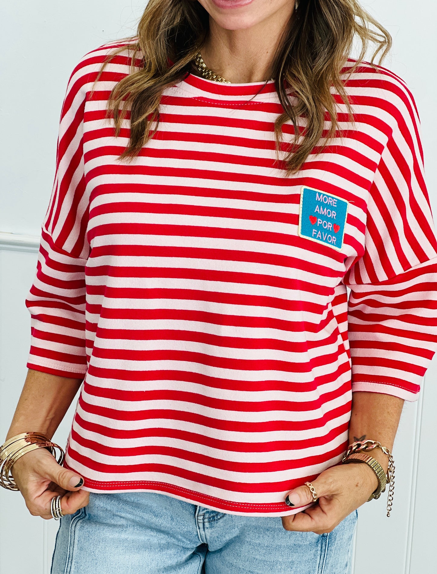 More Amor Por Favor Striped Top (One Size)