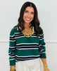 Contrast Collar Stripe Sweater Top (Reg.) - 3 Colors