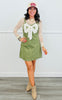 Olive All About The Bow Mini Dress (Reg.)