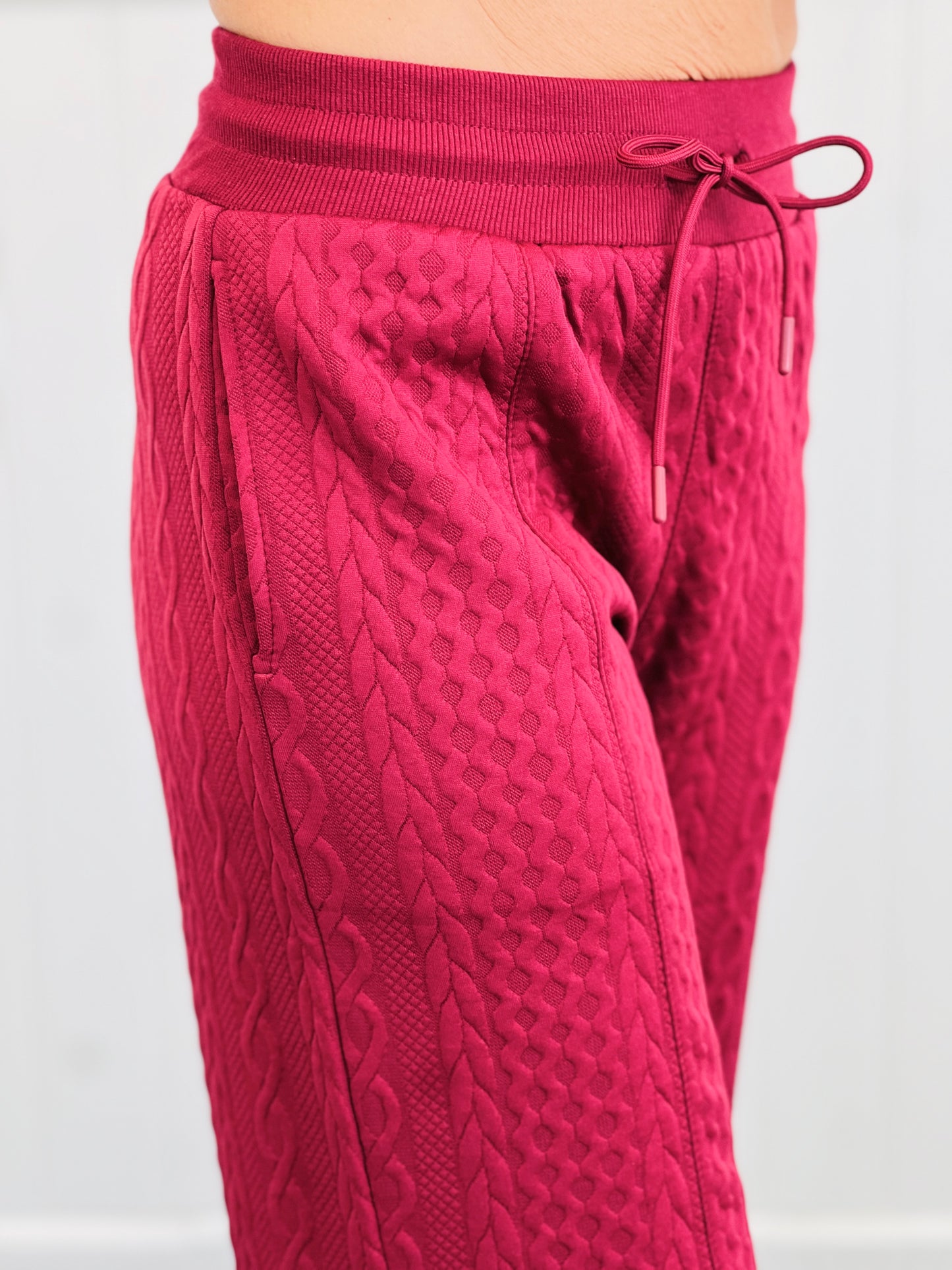 Burgundy Wide Leg Pants (Reg. and Plus)