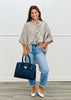 Mixed Taupe Leopard Flowy Blouse (Reg & Plus)