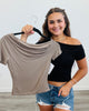 Off Shoulder Asymmetric Top (Reg.)-2 Colors