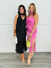 Polka Dot Side Slit Midi Skirt (Reg.)-2 Colors