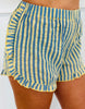 Blue/Yellow Boho Stripe Ruffled Shorts (Reg.)