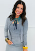 Striped Front Tie Cardigan (Reg. and Plus)