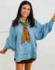 Washed Denim Button Down Top (Reg.)