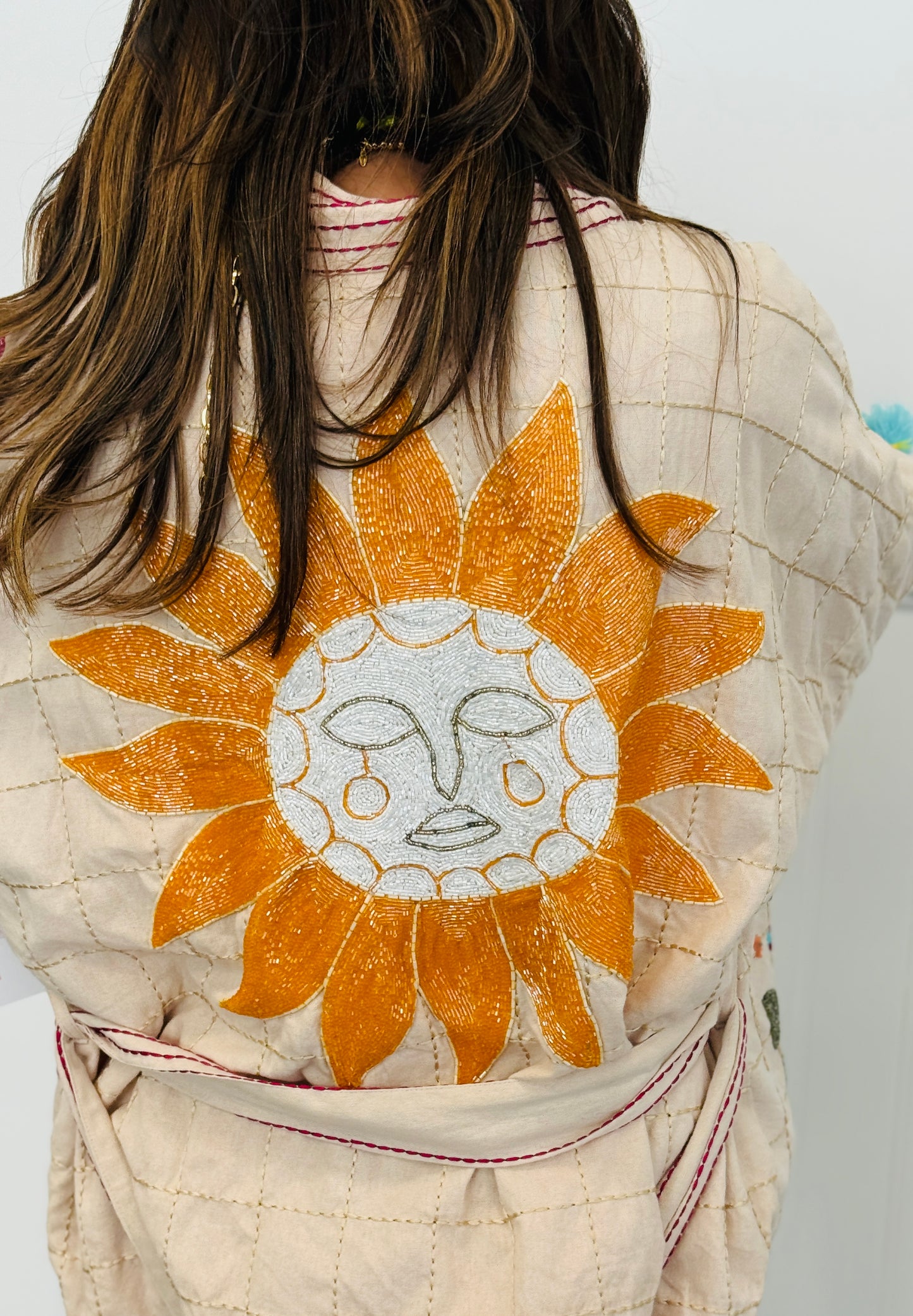 POL Natural Let The Sun Shine Beaded Cardigan (Reg.)