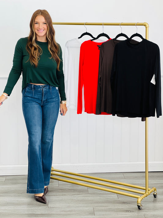 Modal Long Sleeve Top (Reg. and Plus) - 5 Colors