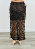 Dark Brown Sequin Midi Skirt (Reg.)