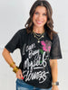 Heather Black Buy Myself Flowers Tee (Reg. & Plus)