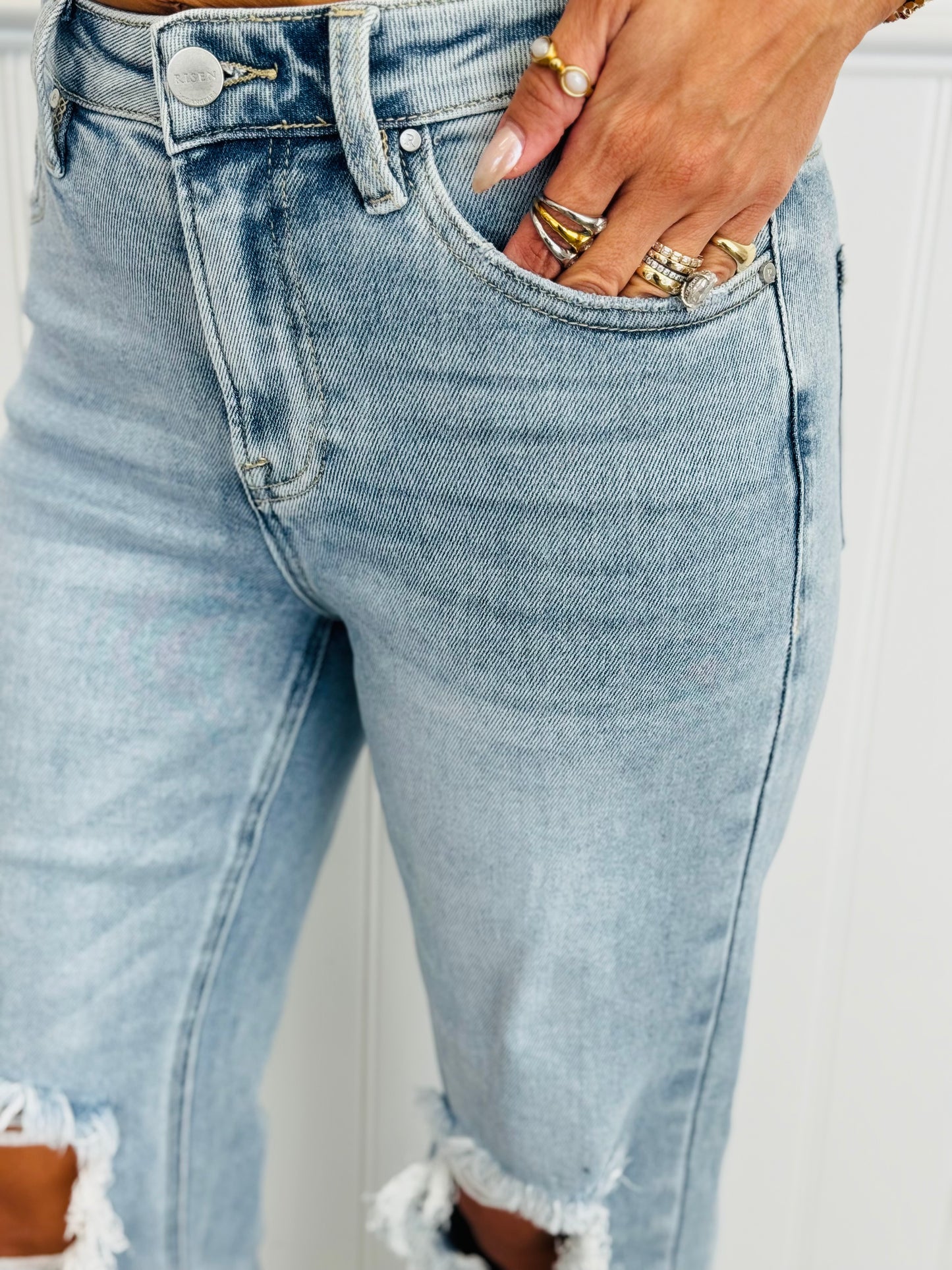 Risen Light Ready For Anything Crop Jeans  (Reg & Plus)
