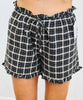 Black Plaid Top & Short Set (Reg & Plus)