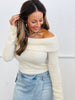 Brushed Fold Over Strapless Sweater (Reg.)-2 Colors
