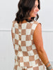 Checkered Button Down Back Top (Reg.)-2 Colors