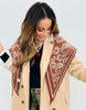 Brown Paisley Print Triangle Scarf