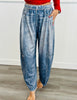 Illusion Faux Denim Barrel Pants (Reg & Plus)