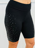 Black Rhinestone Side Biker Shorts (Reg. and Plus)