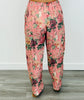 Pink Garden Floral Top & Jogger Pants Set (Reg & Plus)