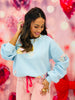 Embroidered Patchwork Hearts XOXO Sweatshirt (Reg.)-2 Colors
