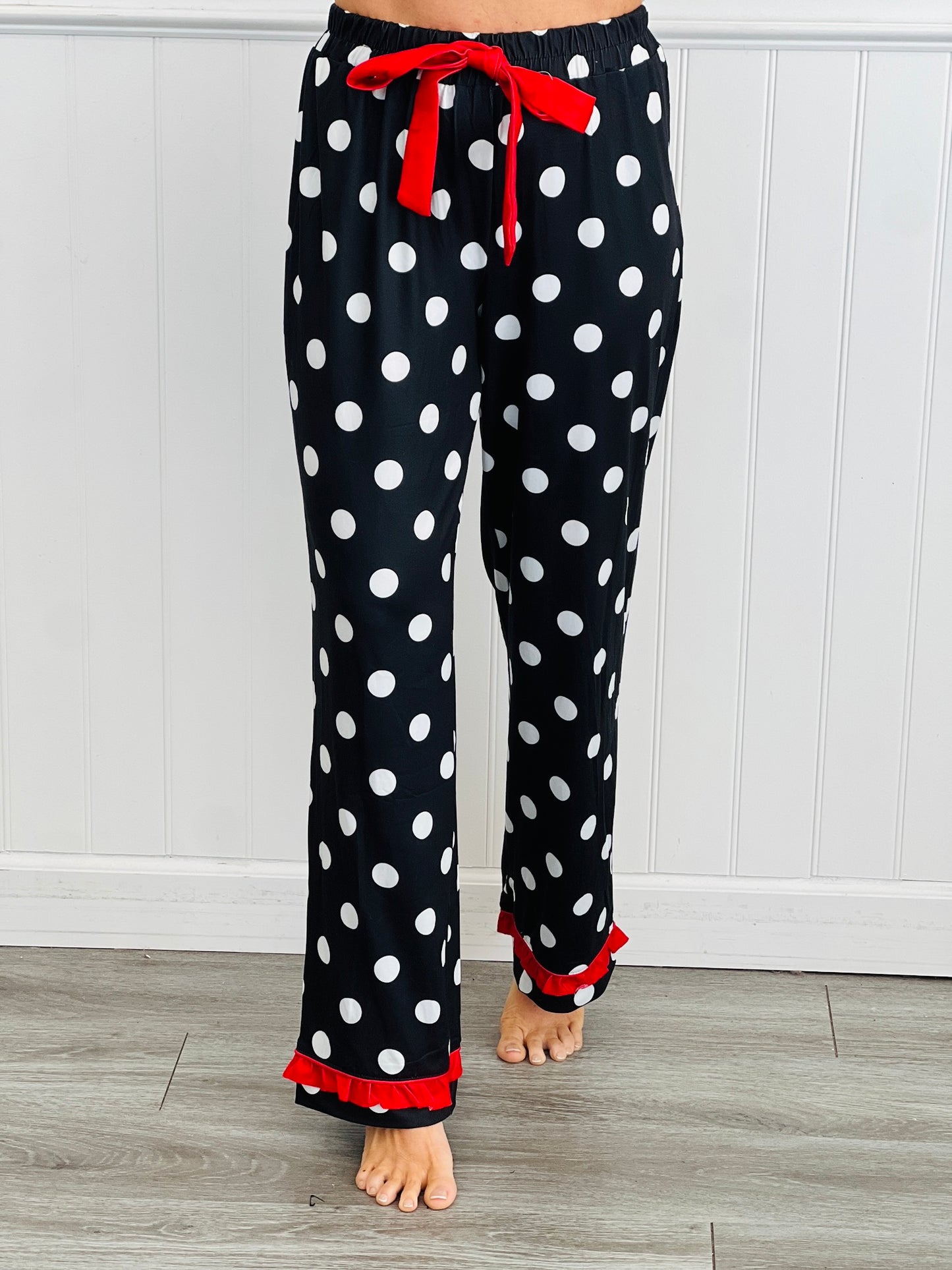 Dotty Darling Polka Dot Ruffle Pajama Set (Reg. and Plus)
