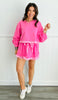 Pink Pinstripe Ruffle Sweatshirt (Reg)