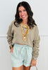 Half Zip Pullover Sweatshirt Top (Reg.)-3 Colors