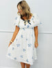 Blue Multi Striped Floral Midi Dress (Reg & Plus)