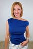 Blue Asymmetric Reaction Sweater Top (Reg.)