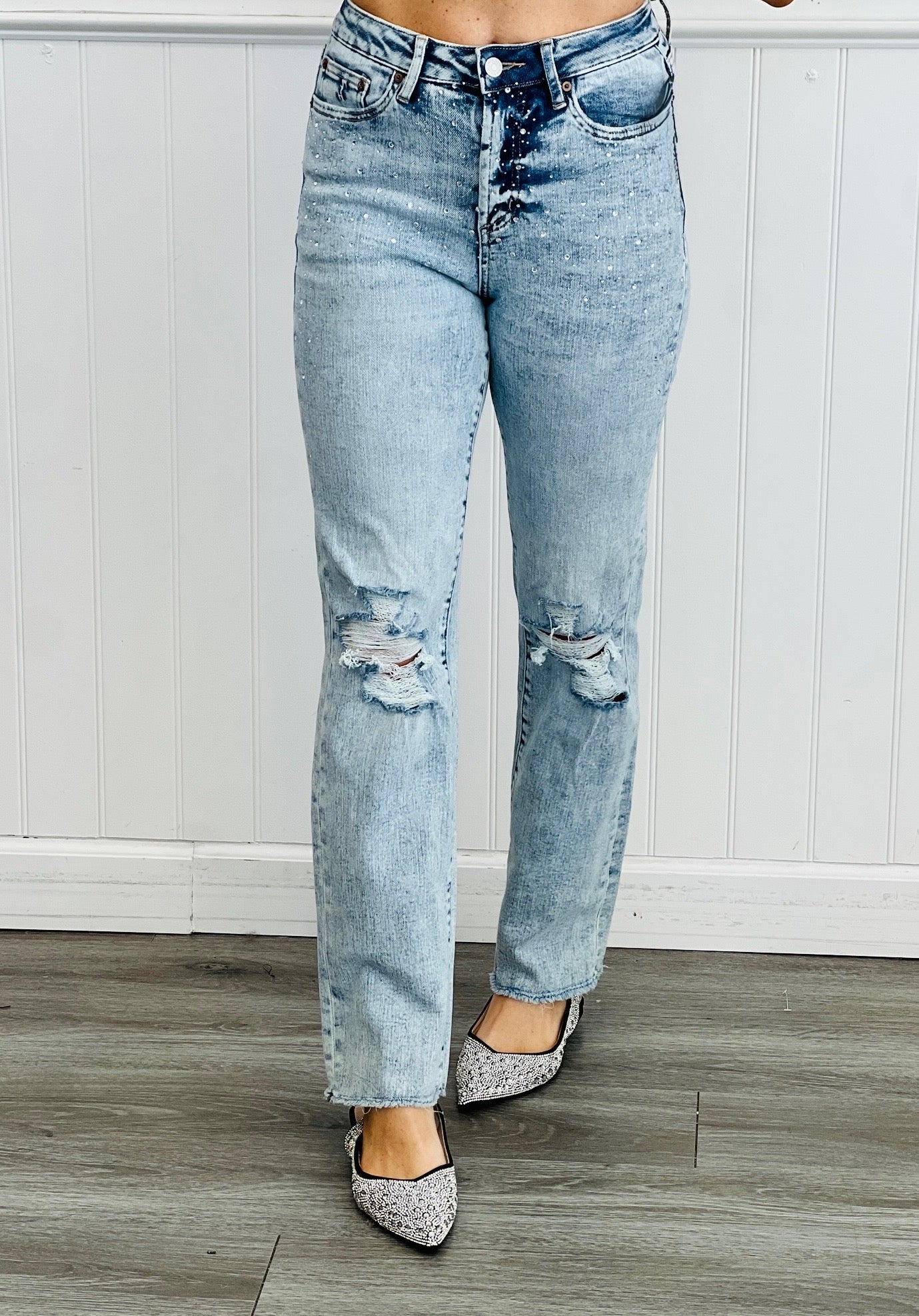 Cool Indigo High Rise Straight Leg Jeans (Reg & Plus)