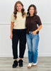 Short Sleeve Button Up Cardigan Top (Reg.)-2 Colors