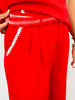 Red Embroidery Accent Wide Leg Pants (Reg.)