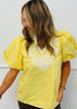 Yellow Baroque Applique Top (Reg.)
